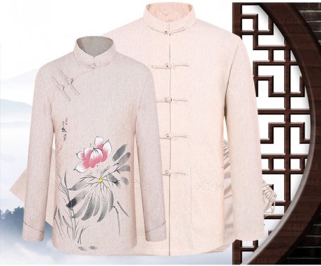 家佳樂文學(xué)棉麻長袖情侶唐裝