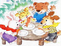 托班藝術(shù)活動《小熊請客》萌發(fā)對動物的喜愛